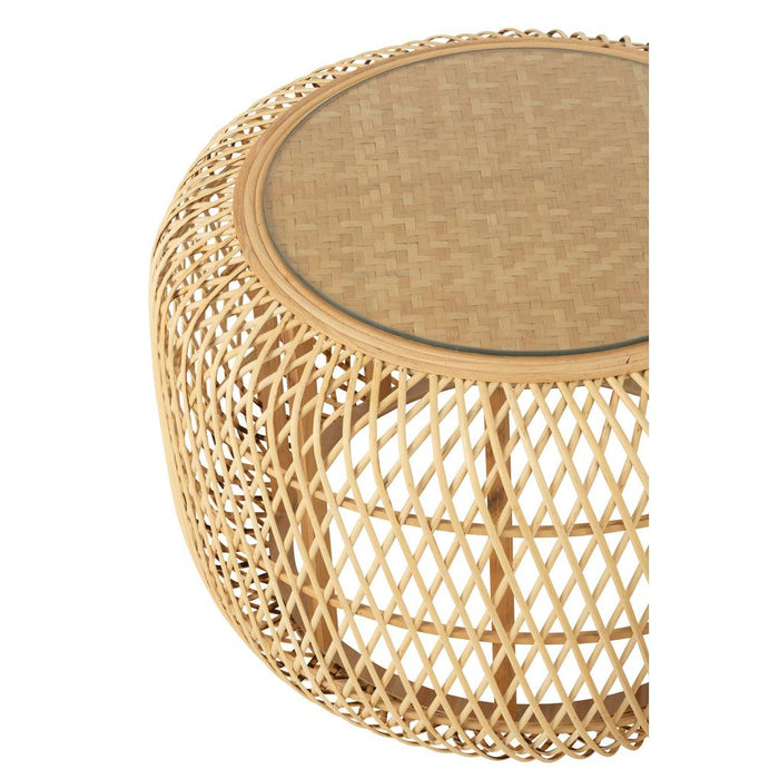 Bijzettafel Naturel Bamboe 80 cm-Bijzettafels-J-Line