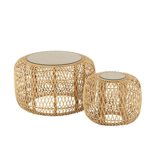 Bijzettafel Naturel Bamboe 80 cm-Bijzettafels-J-Line
