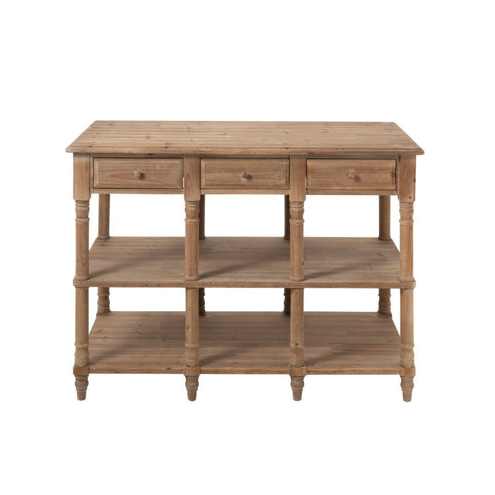 Bijzettafel Naturel Eucalyptus hout 70x131 cm-Bijzettafels-J-Line