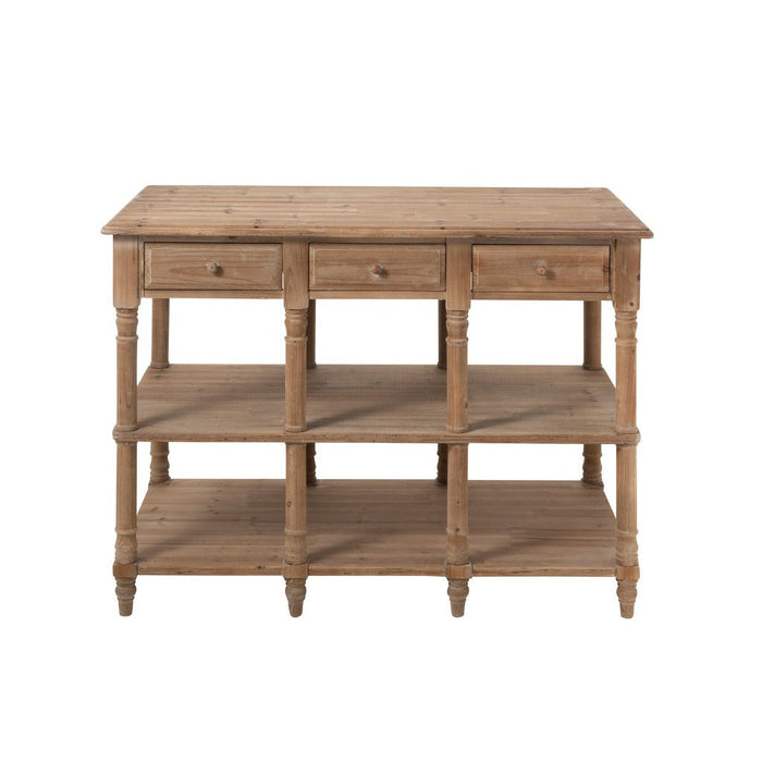 Bijzettafel Naturel Eucalyptus hout 70x131 cm-Bijzettafels-J-Line
