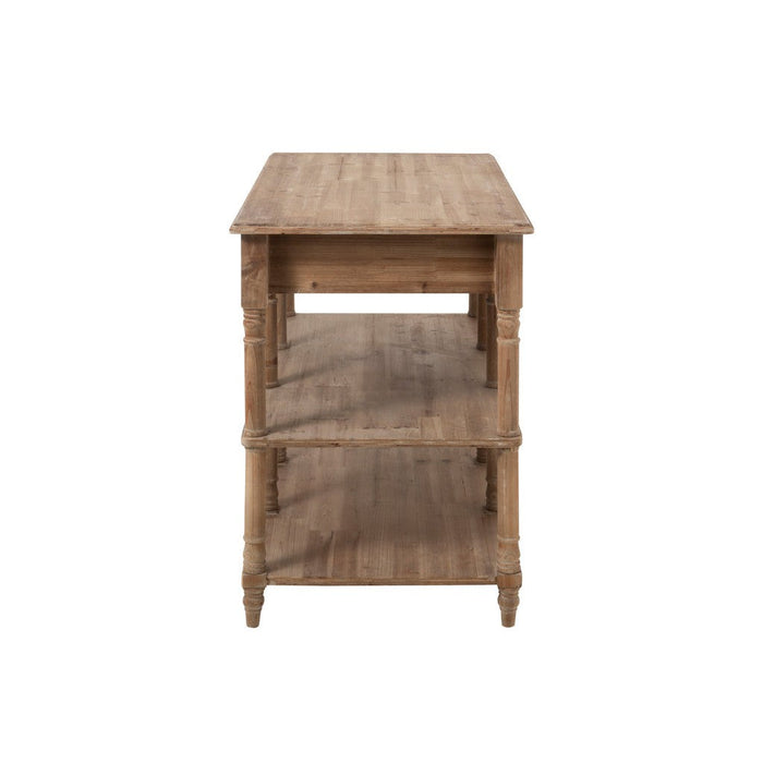 Bijzettafel Naturel Eucalyptus hout 70x131 cm-Bijzettafels-J-Line