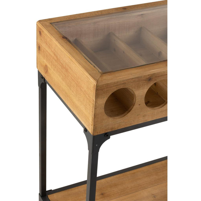 Bijzettafel Naturel Fir hout 38x120 cm-Bijzettafels-J-Line