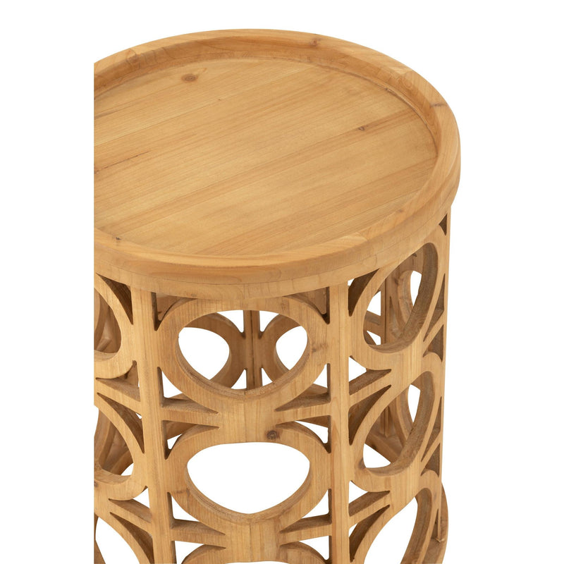 Bijzettafel Naturel Fir hout 40 cm 40x40x49 cm-Bijzettafels-J-Line