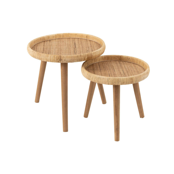 Bijzettafel Naturel Fir hout 60 cm-Bijzettafels-J-Line