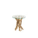Bijzettafel Naturel Glas 50 cm 50x50x53 cm-Bijzettafels-J-Line