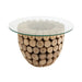 Bijzettafel Naturel Glas 70 cm 70x70x45 cm-Bijzettafels-J-Line
