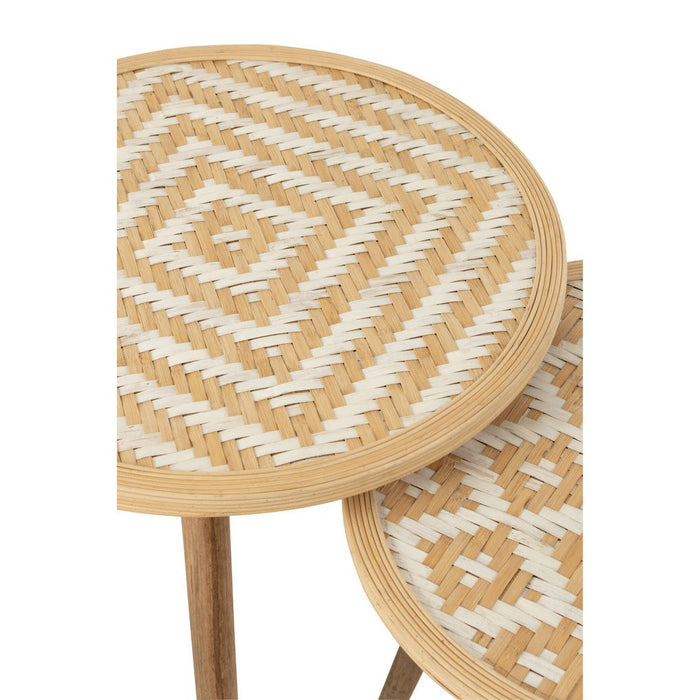 Bijzettafel Naturel Grenenhout 53 cm-Bijzettafels-J-Line