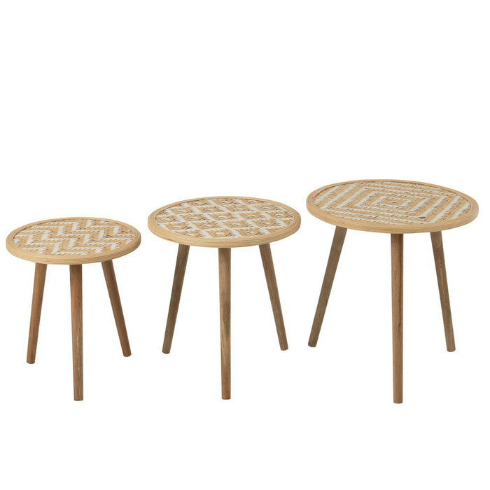 Bijzettafel Naturel Grenenhout 53 cm-Bijzettafels-J-Line