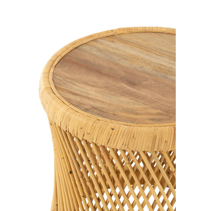 Bijzettafel Naturel Mangohout hout 50 cm-Bijzettafels-J-Line