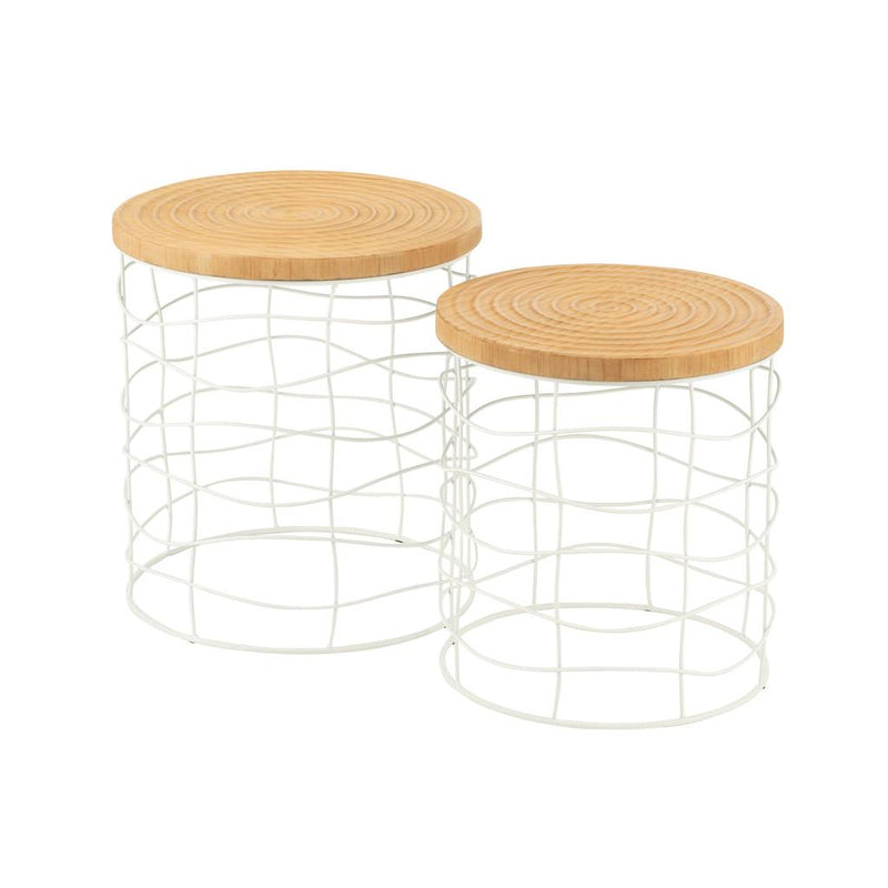 Bijzettafel Naturel Mdf 45 cm 45x45x50 cm-Bijzettafels-J-Line
