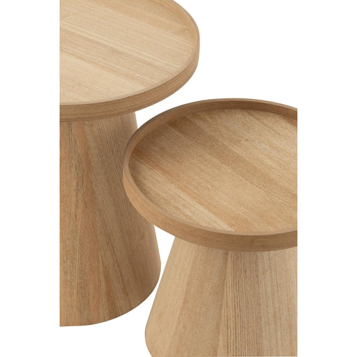 Bijzettafel Naturel Mdf Rond 45 cm 45x45x50 cm-Bijzettafels-J-Line