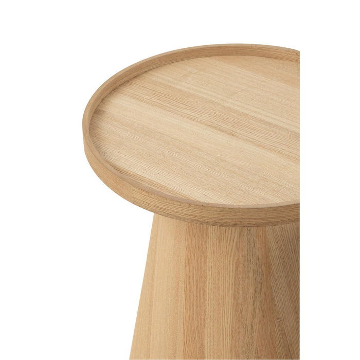 Bijzettafel Naturel Mdf Rond 45 cm 45x45x50 cm-Bijzettafels-J-Line