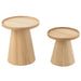 Bijzettafel Naturel Mdf Rond 45 cm 45x45x50 cm-Bijzettafels-J-Line