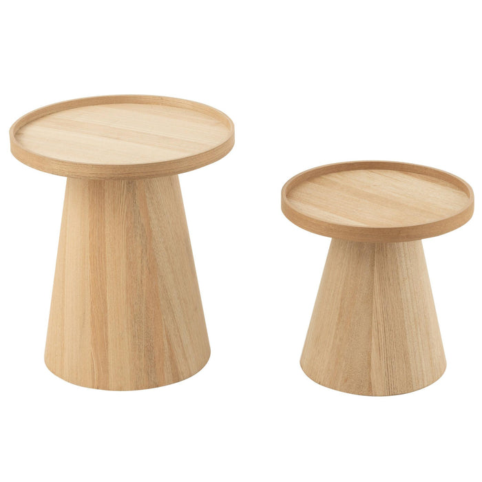 Bijzettafel Naturel Mdf Rond 45 cm-Bijzettafels-J-Line