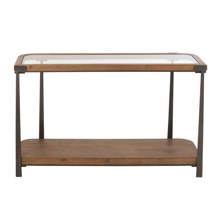 Bijzettafel Naturel Metaal 35x120 cm-Bijzettafels-J-Line