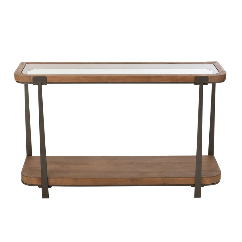 Bijzettafel Naturel Metaal 35x120 cm-Bijzettafels-J-Line
