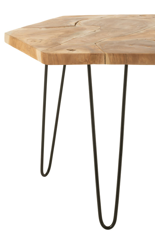 Bijzettafel Naturel Metaal 60 cm-Bijzettafels-J-Line