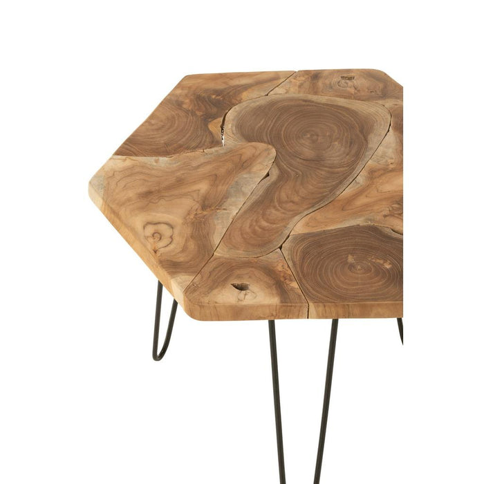 Bijzettafel Naturel Metaal 60 cm-Bijzettafels-J-Line