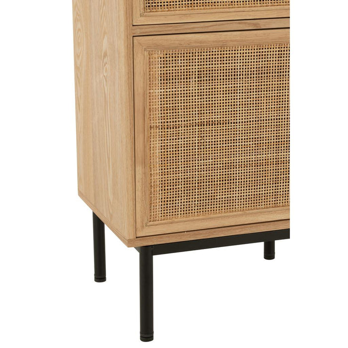 Bijzettafel Naturel Metaal Vierkant 35x46 cm-Bijzettafels-J-Line