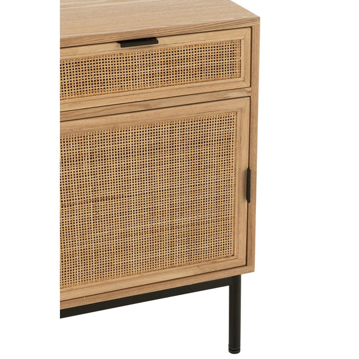 Bijzettafel Naturel Metaal Vierkant 35x46 cm-Bijzettafels-J-Line