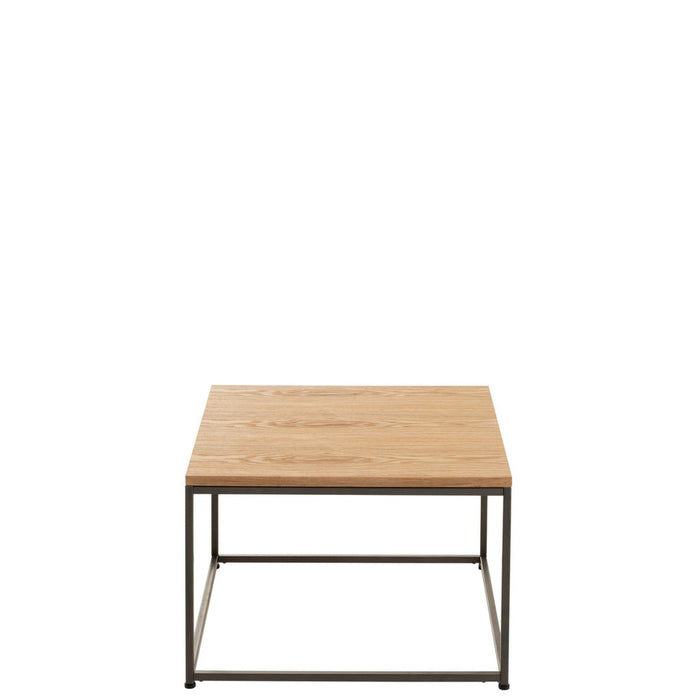 Bijzettafel Naturel Metaal Vierkant 60 cm 60x61x38 cm-Bijzettafels-J-Line