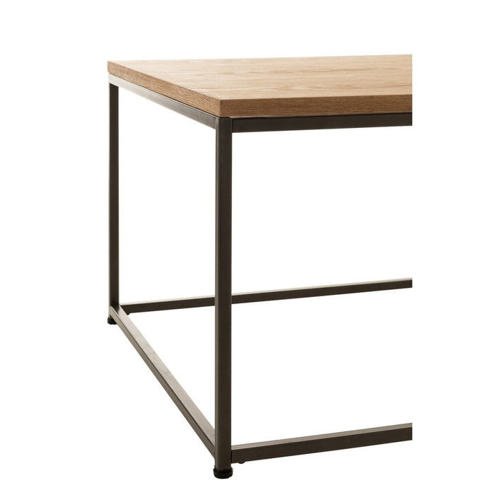 Bijzettafel Naturel Metaal Vierkant 60 cm 60x61x38 cm-Bijzettafels-J-Line