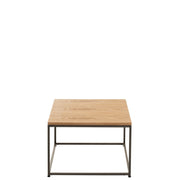Bijzettafel Naturel Metaal Vierkant 60 cm 60x61x38 cm-Bijzettafels-J-Line
