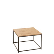 Bijzettafel Naturel Metaal Vierkant 60 cm 60x61x38 cm-Bijzettafels-J-Line