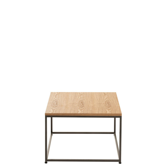 Bijzettafel Naturel Metaal Vierkant 60 cm-Bijzettafels-J-Line