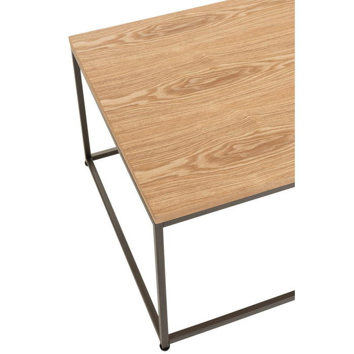 Bijzettafel Naturel Metaal Vierkant 60 cm-Bijzettafels-J-Line