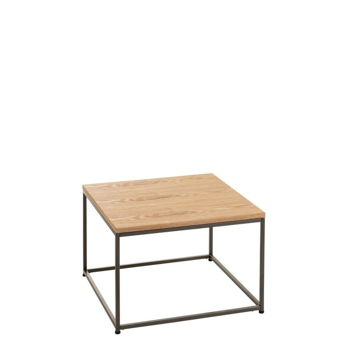Bijzettafel Naturel Metaal Vierkant 60 cm-Bijzettafels-J-Line
