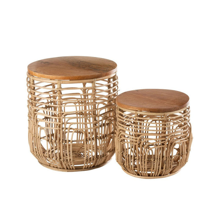 Bijzettafel Naturel Multiplex 48 cm 48x48x52.5 cm-Bijzettafels-J-Line