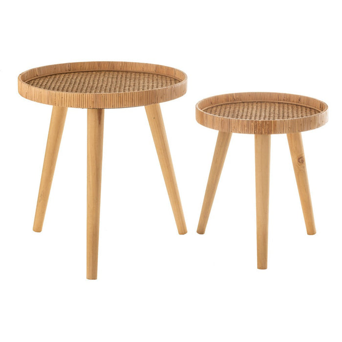 Bijzettafel Naturel Multiplex Rond 51 cm-Bijzettafels-J-Line