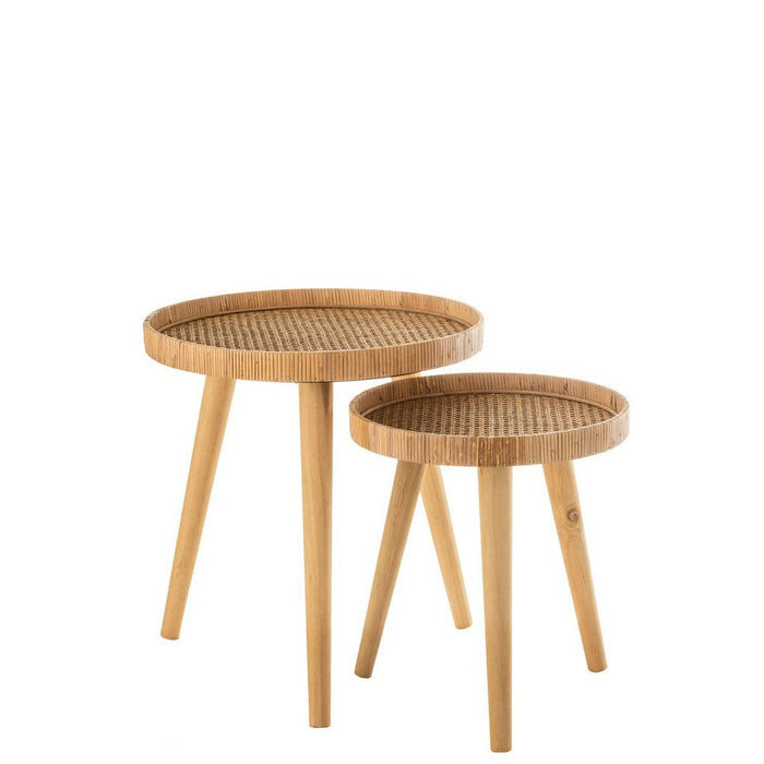 Bijzettafel Naturel Multiplex Rond 51 cm-Bijzettafels-J-Line