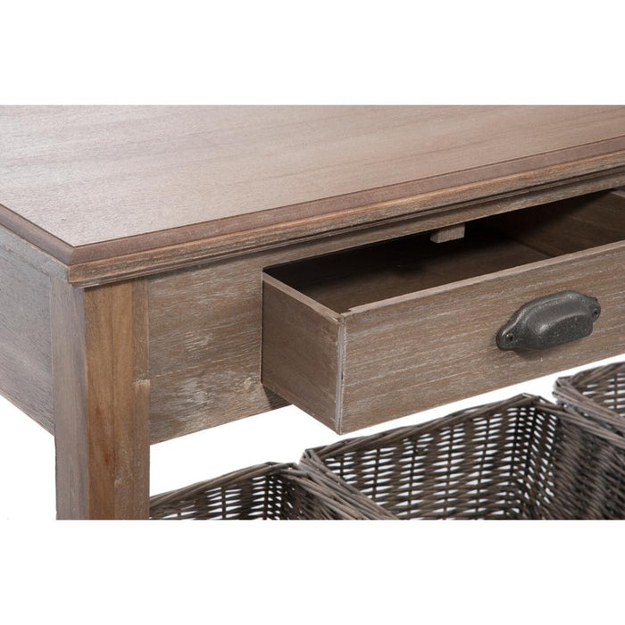 Bijzettafel Naturel Paulownia hout 40x120 cm-Opbergdozen en manden-J-Line