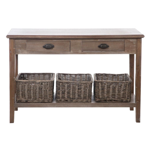 Bijzettafel Naturel Paulownia hout 40x120 cm-Opbergdozen en manden-J-Line