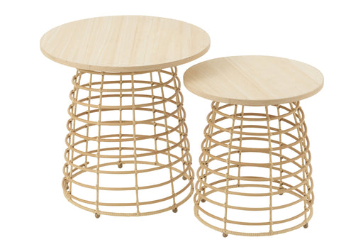 Bijzettafel Naturel Polyethylene Rond 50 cm 50x50x50 cm-Bijzettafels-J-Line