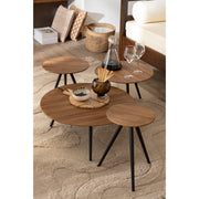 Bijzettafel Naturel Recycled hout Rond 30 cm 30x30x45 cm-Bijzettafels-J-Line