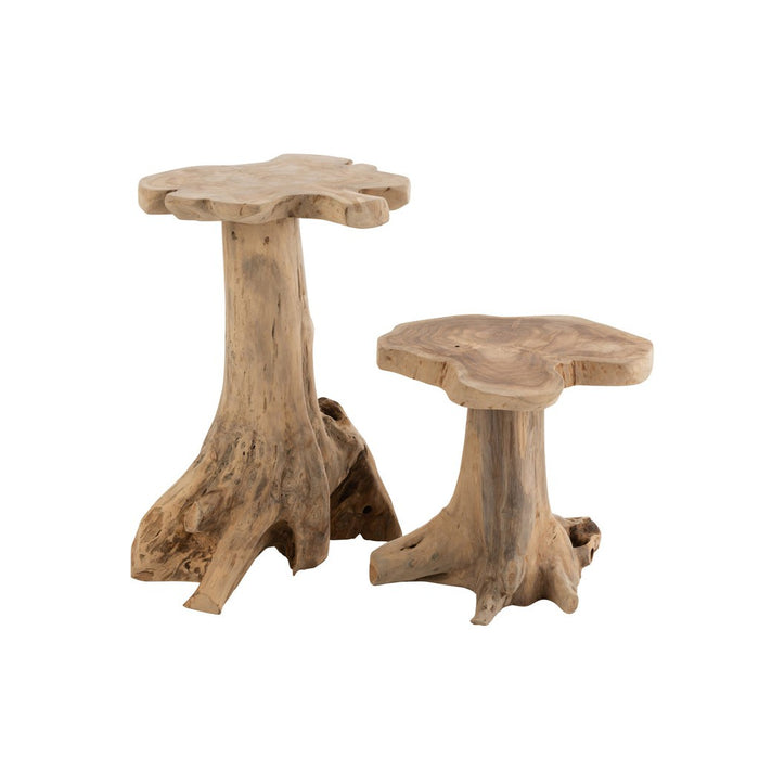 Bijzettafel Naturel Teakhout L 43 cm 43x46.5x65.5 cm-Bijzettafels-J-Line
