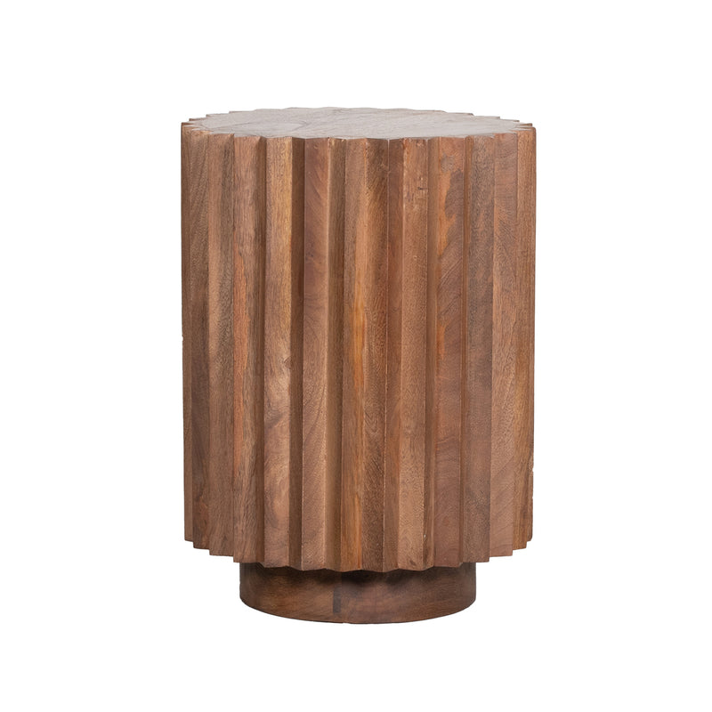 Bijzettafel Novan Nature Smooth Mangohout 35 cm 35x35x48 cm-Bijzettafels-LABEL51