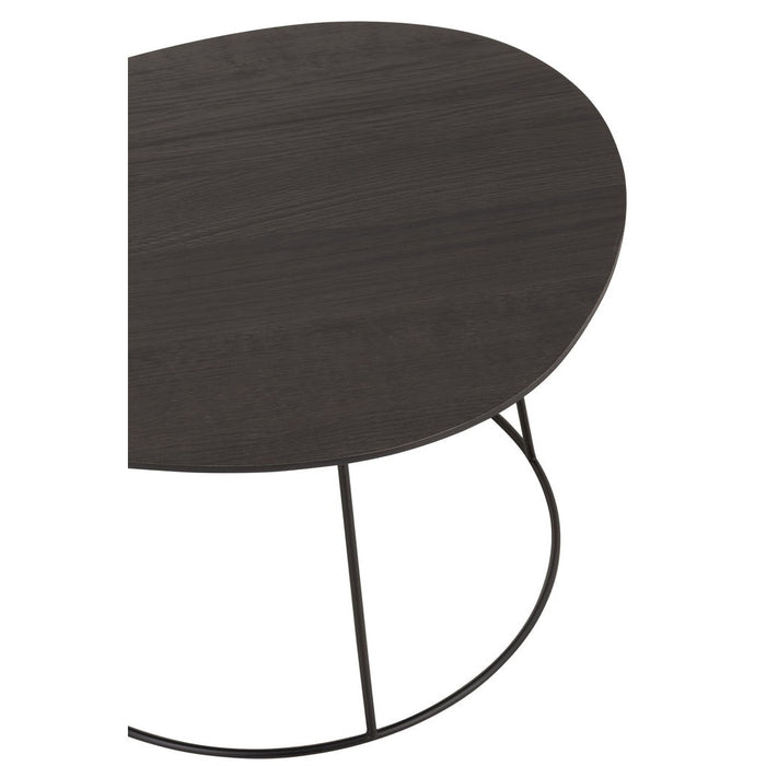 Bijzettafel Oval Hout | Metaal D Br L-Bijzettafels-J-Line