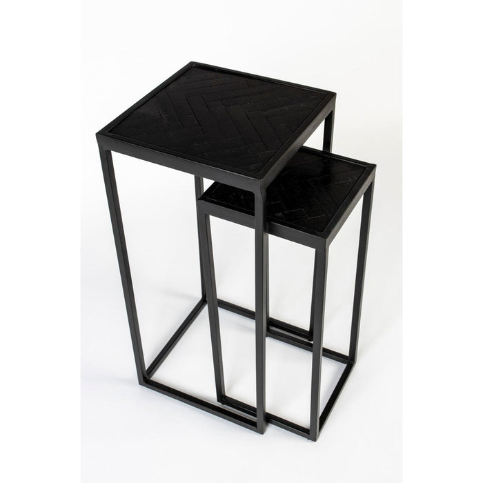 Bijzettafel Parker Set Of 2 High Black-Bijzettafels-Creating Home