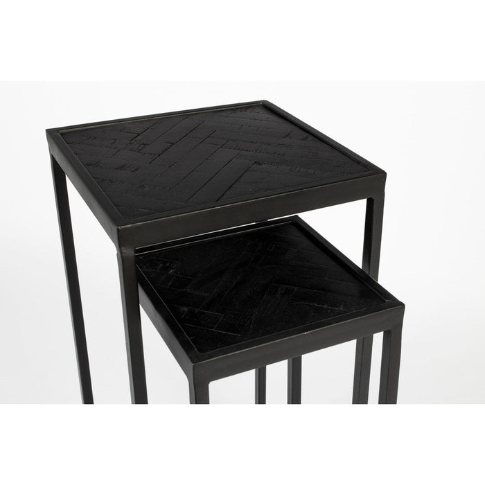 Bijzettafel Parker Set Of 2 High Black-Bijzettafels-Creating Home