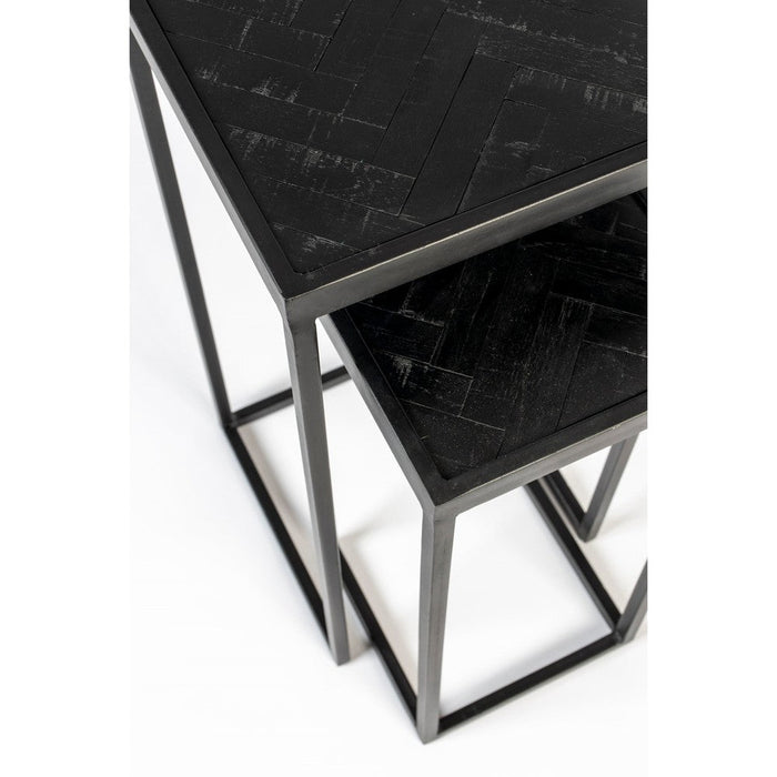 Bijzettafel Parker Set Of 2 High Black-Bijzettafels-Creating Home