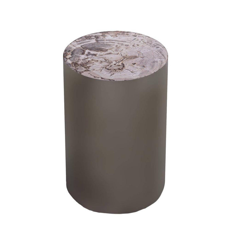 Bijzettafel Rillix Versteend Hout Beige 30 cm-Bijzettafels-PTMD
