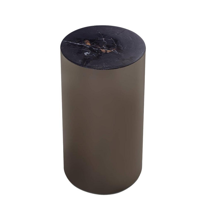 Bijzettafel Rillix Versteend Hout Zwart 30 cm-Bijzettafels-PTMD