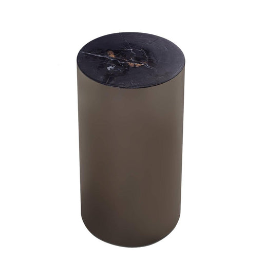 Bijzettafel Rillix Versteend Hout Zwart 30 cm-Bijzettafels-PTMD
