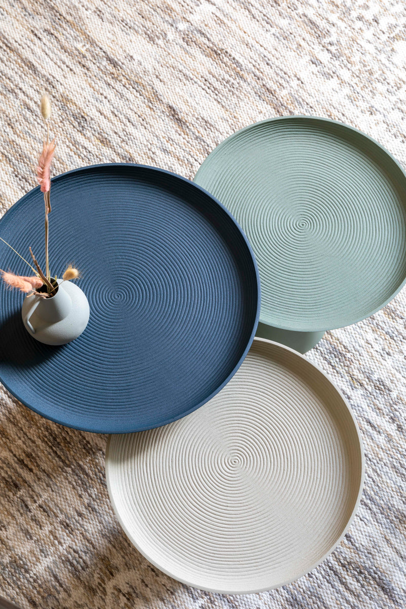 Bijzettafel Ringar Medium Metaal Ivoor Ø34.5x41.5 cm-Bijzettafels-Creating Home