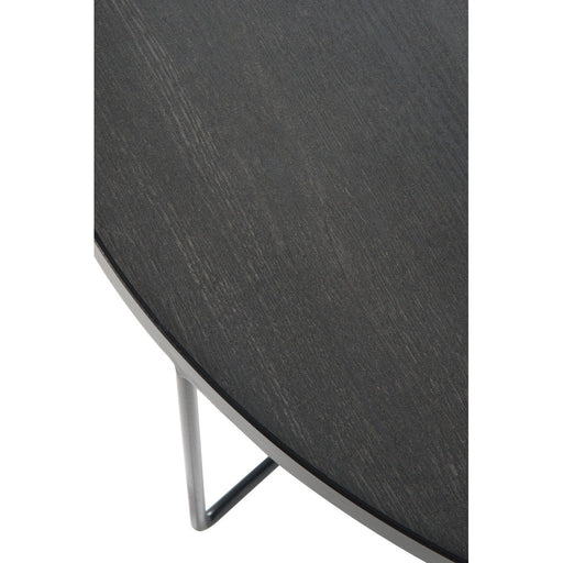 Bijzettafel Rond hout metaal donker bruin large-Bijzettafels-J-Line