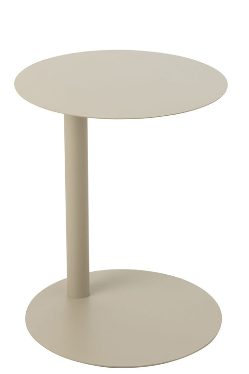 Bijzettafel Rond metaal beige-Bijzettafels-J-Line